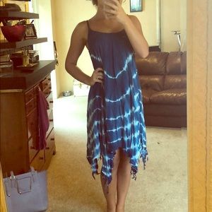 Blue tie dye dress